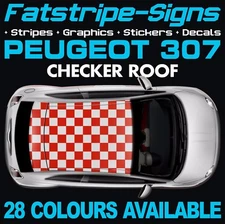 to fit PEUGEOT 307 CHECKER ROOF GRAPHICS STRIPES DECALS STICKERS GTI PUG ESTATE