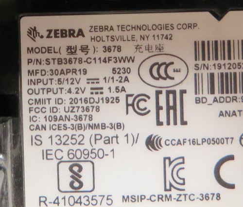 Escáner de código de barras Zebra Motorola STB3678-C113F3WW base para Li3678 DS3678 B113 - Imagen 2 de 7