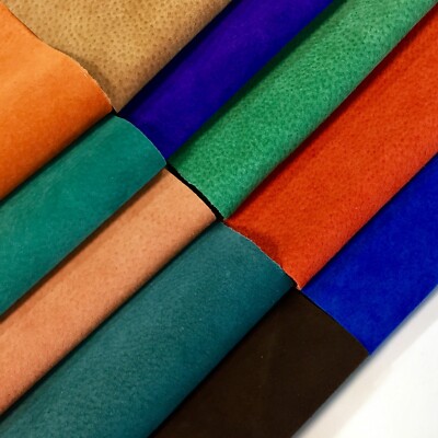 Pig Suede Leather Hide 6-8 SF 2oz Soft Velvet 16 Colors Bag Shoe Lining Craft