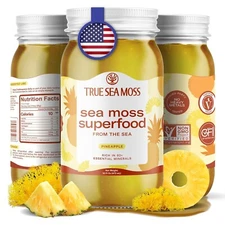 Wildcrafted Irish Sea Moss Gel | Made with Dried Seaweed Seamoss | Pineapple