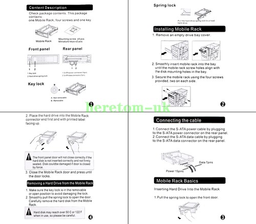 5.25 inch Tray-Less SATA Mobile Rack for 1 x 3.5" HDD Enclosure Hot-swap Dock - Picture 10 of 11