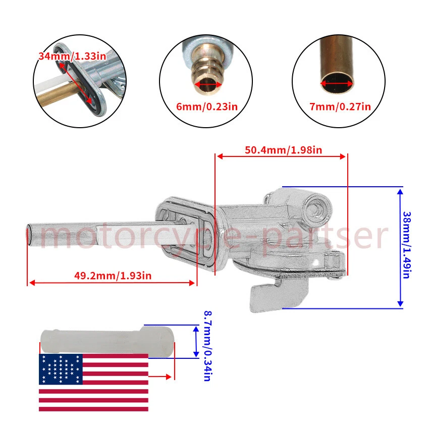 For Kawasaki Fuel Gas Valve Petcock KL250 03-2005/ KLR250 1987-2003/KX65 2003-05 Foto 2 de 4