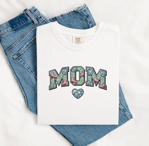 Vintage Skate Graphic Celebrating Moms Doodle Mirror Ball Shirt Groovy T-Shirt - product listing photo