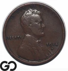 1914-D Lincoln Cent Wheat Penny *Major Key Date, Low Mintage* VF++
