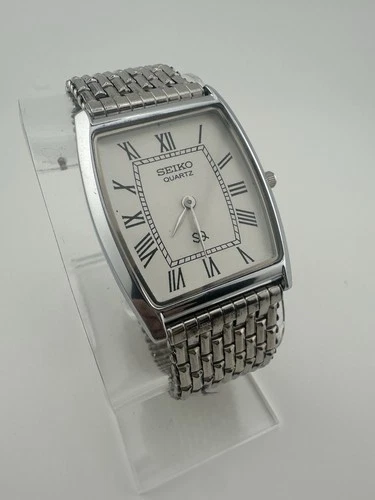 WHITE DIAL Vintage Seiko Slim Tonneau Tank Men's Wrist Watch