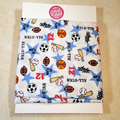 Cotton Fabric All Star Sports Balls Megaphone Joann Fabrics Football 34 x 43” - Picture 5 of 8