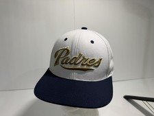 San Diego Padres Mitchell Ness Snapback Hat White Gold Navy Adjustable Cap