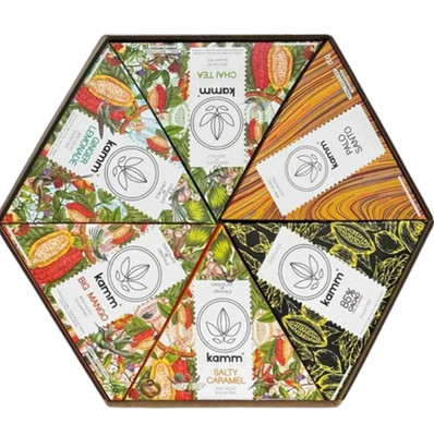 KAMM 6 Bar Dark Chocolate Gift Pack, 85% Arriba Nacional Ecuador, No Added Sugar