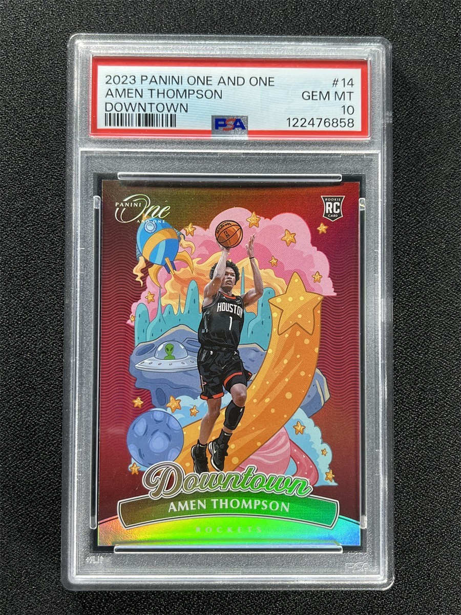 2023-24 Panini One And One Amen Thompson #14 Downtown RC Case Hit SSP PSA 10