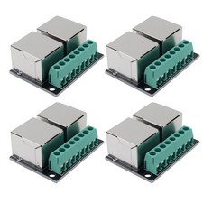 4 PCS RJ45 Ethernet Dual Female Terminal Connector 3.5mm Pitch 8-Pin Adapter