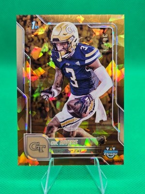 2025 Bowman Chrome U Sapphire Eric Rivers 1st Bowman Gold 30/50 Georgia Tech #86