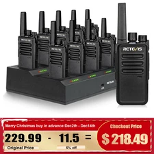 10Pack Retevis RT68 Two Way Radio Long Range Walkie Talkies With 10 Way Charger