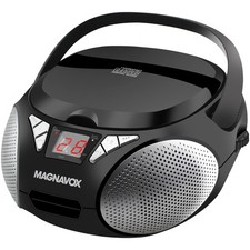 Portable Top Loading CD Boombox with AM/FM Stereo Radio in Black CD-R/CD-RW...