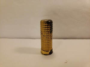 Vintage 1940s Max Factor Hollywood CA Brass Metal Lipstick Tube Blue Red No. 3 