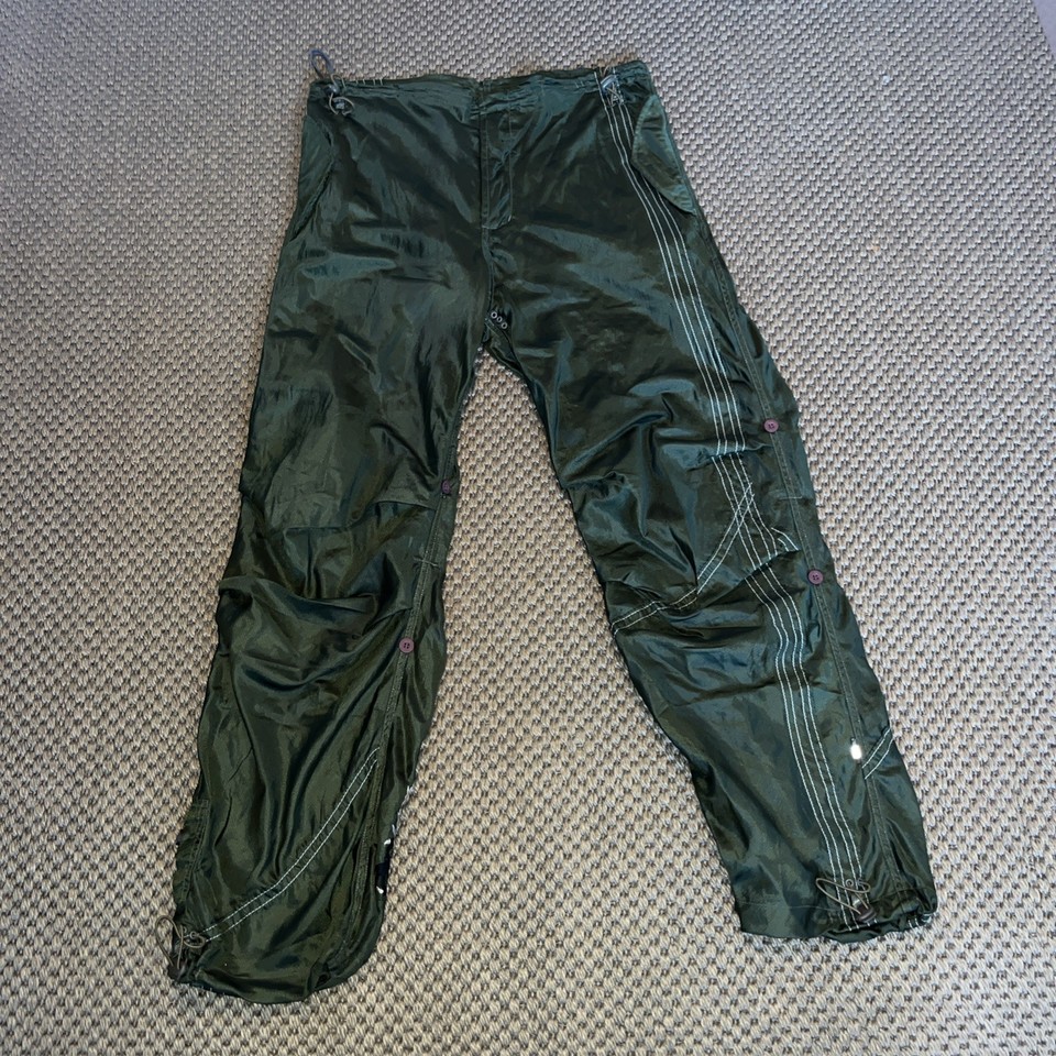 MAHARISHI Pants, Color, Green. Made of Parachute Material. Women's Medium.  