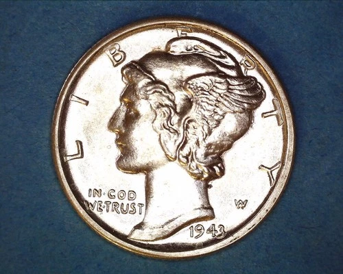1943-D Mercury Dime, Full Split Bands,  Gem BU++ FSB** 1119-5