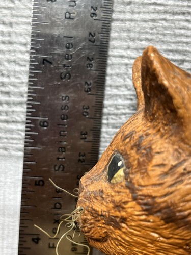 Estatuilla de gato con bisagras tallada a mano de colección. Crema láctea arte popular madera única en su clase caprichosa - Imagen 19 de 24