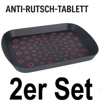 2 X Serviertablett FrüHstüCkstablett Gastro Rutschfest Kunststoff Tablett Griff