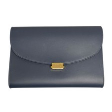 Mansur Gavriel Women Gray Blue Calf Leather E...