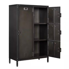 55 In. Height Steel Storage Cabinet with Lockable Doors, Metal Storage Locker...