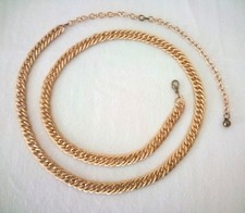 Vintage Gold Tone Chain Link Belt Retro Disco Adjustable 34.5" 10" Extender