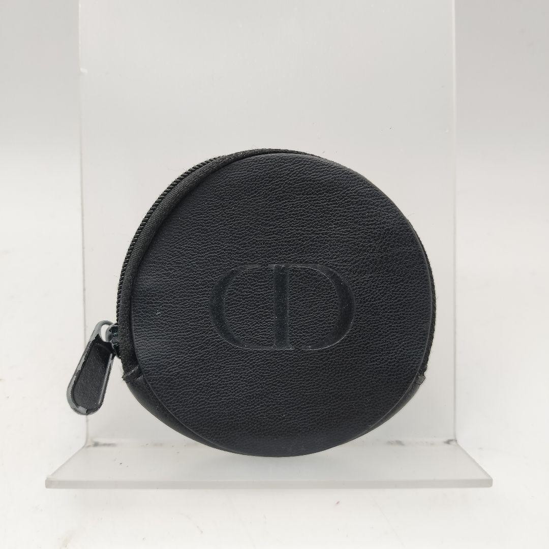 Dior black leather coin case small change purse wallet