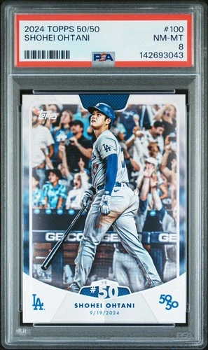2024 Topps 50/50 - Shohei Ohtani - 50th HR Card #100 - Dodgers - NM-MT PSA 8