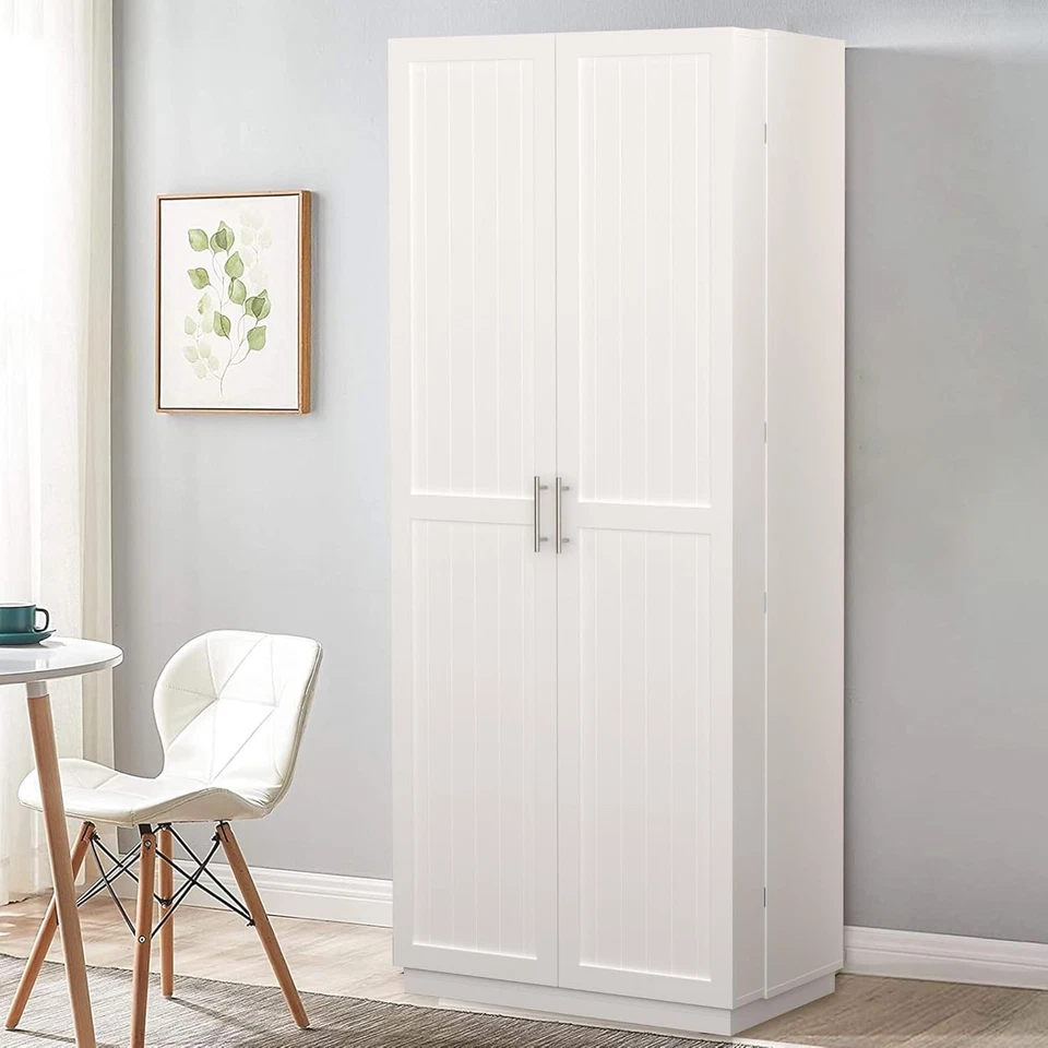 72" Kitchen Pantry Cabinet with Doors and Adjustable Expandable Shelves Cupboard - Image 2 of 4