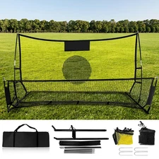 Portable Soccer Rebounder Net, 2 in 1 Soccer Goal Net for Passing and Volley,...