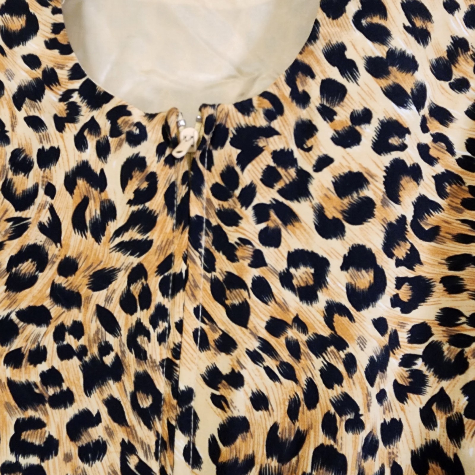 Rare Vintage 90's NOS Maggy London Brown Leopard Print Dress 100 percent Silk Size 12 image 3