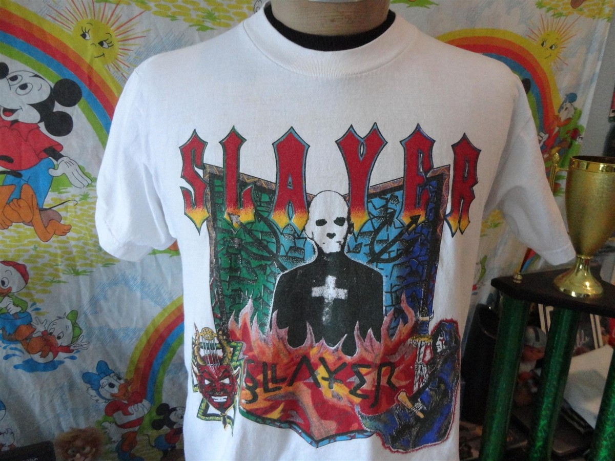 Vintage 90s SLAYER Tour Band Tee Concert T Shirt L | eBay