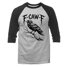 F-CAW-F Raven Gothic Halloween 3/4 Sleeve Raglan
