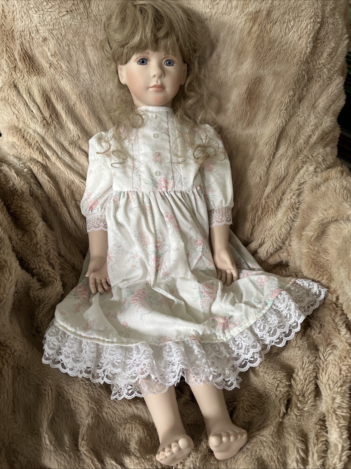 VS Stamped 30&rdquo; Toddler Porcelain Doll, Artist Signed 1995, Similar to Shay