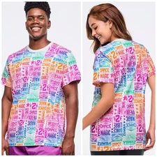 Zumba Libre Crew Neck Unisex Tee - White/Pink ~ XS/S  M/L  XL/XXL ~ New!