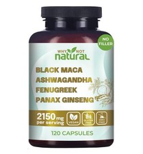 Black Maca Complex Ashwagandha, Fenugreek, Panax Ginseng 120 Vegan Capsules