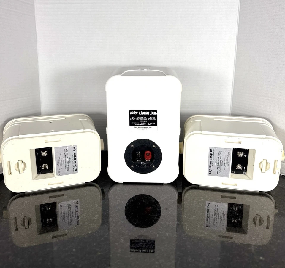 Poly-Planar MA800 MA9060 Marine Waterproof Speakers Bundle White Tested - Image 2 of 4