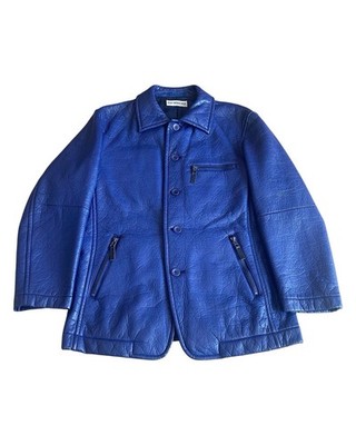 Issey Miyake Men AW97 Eco Leather Utility Jacket Size M Blue Rare From Japan