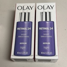 Lot Of 2 Olay Retinol 24 Night Smoothing Serum 1.3oz Hydrate Renew Skin