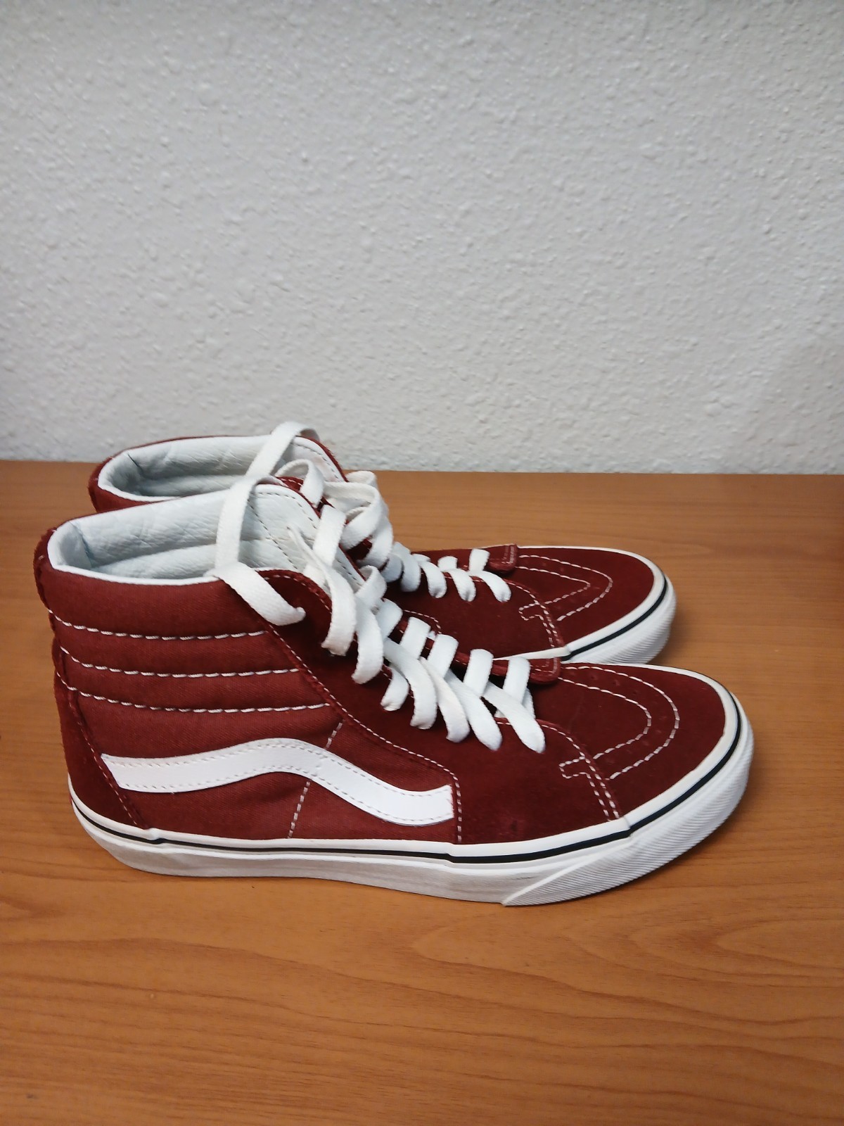 Vans Sk8-Hi Men's Size 5 Women's Size 6.5 Skateboard Shoes Burgundy Suede
