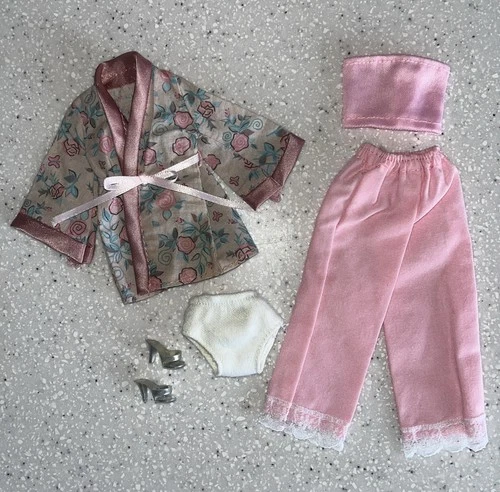 Barbie Clothes Vintage Pajamas Robe Lingerie Panties Shoes