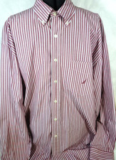 Nautica-Mens Classic Striped Button-Down Dress Shirt-XL Extra Large-Red-Cotton