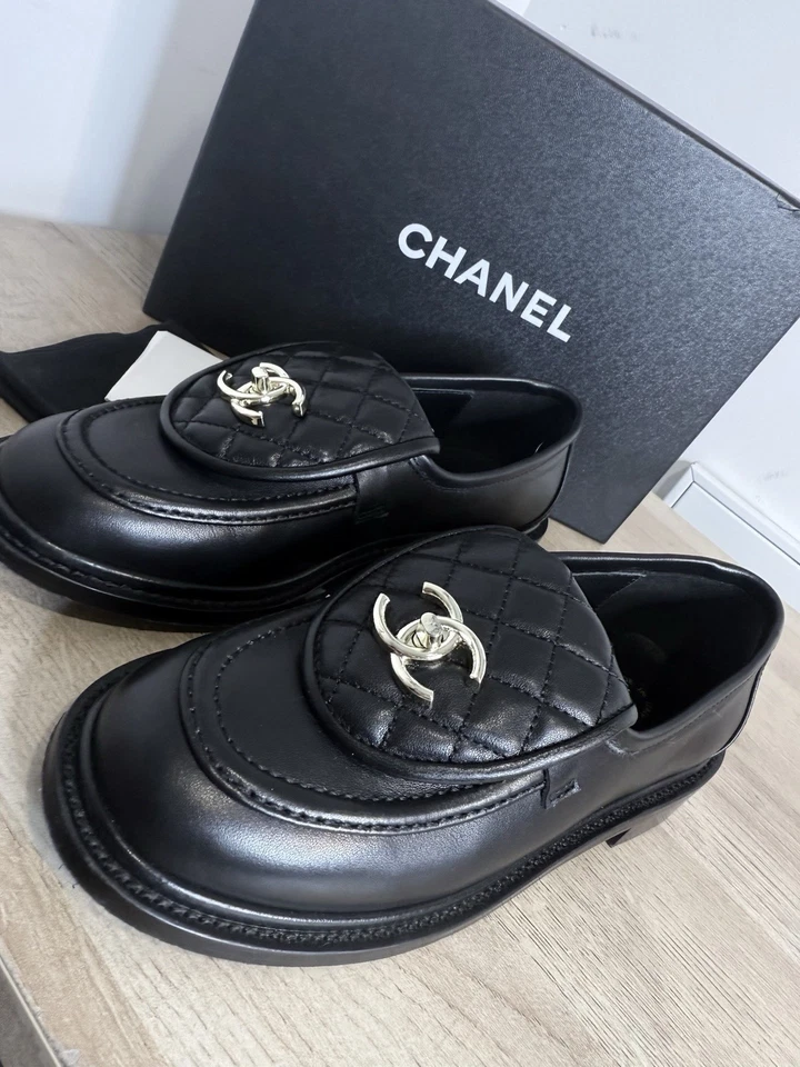 Женские CHANEL черный выстеганный клапан замок золото - черный - Изображение 3 из 4