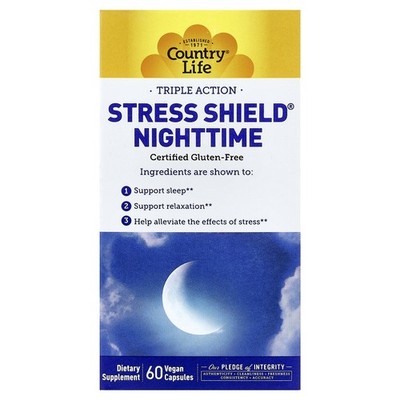 Stress Shield  Nighttime, Triple Action, 60 Vegan Capsules