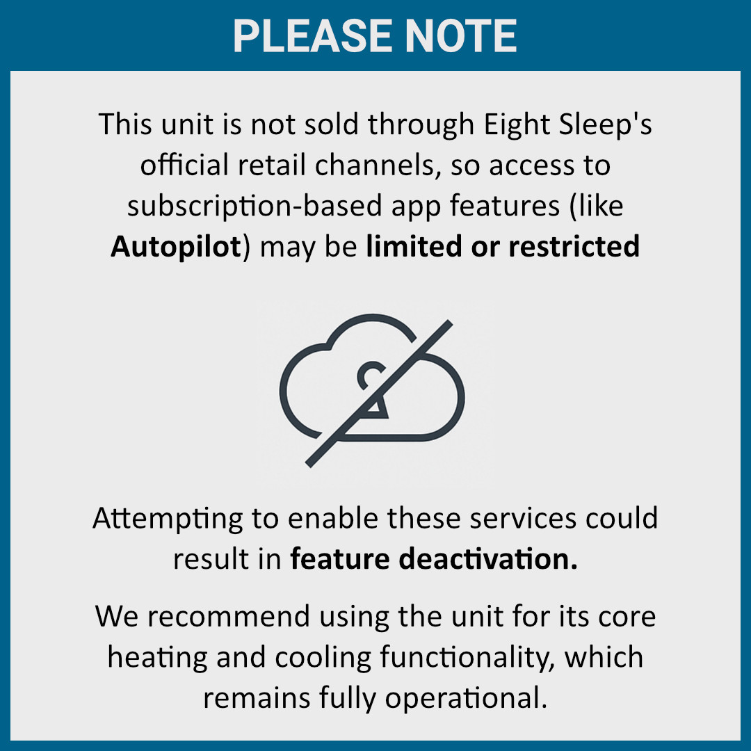 Eight Sleep Pod 2 Hub with Cali King Size Cover (72" W x 84" L) - MPN: 10502