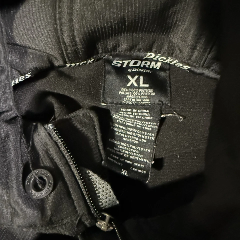 Dickies Storm Jacket Mens XL Black Hooded Full Zip Windbreaker Embroidered - Image 4 of 4