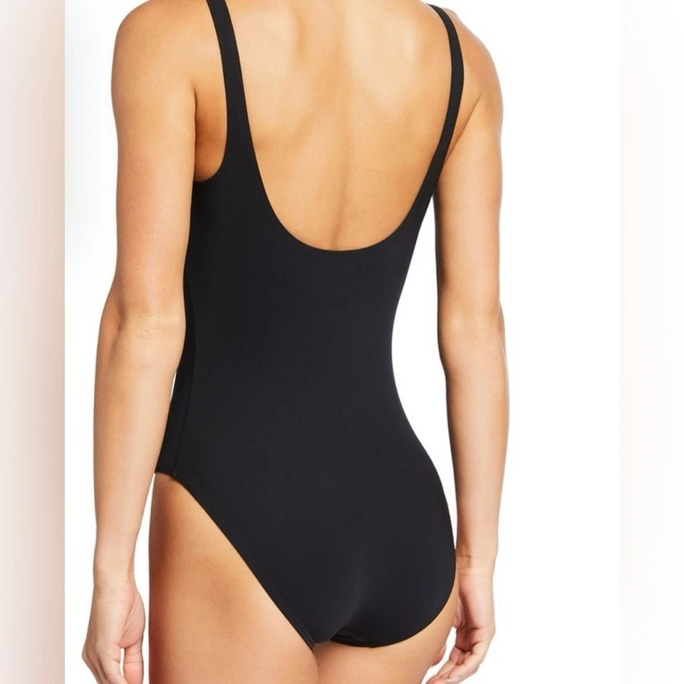 Tory Burch NOVO Clipe tanque uma peça maiô preto tamanho pequeno designer feminino’s - Imagem 3 de 4