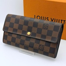 Louis Vuitton Damier Ebene Portefeuille Sarah Long Wallet Brown