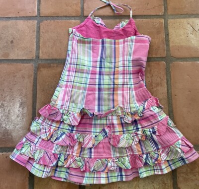 ralph lauren plaid halter dress NWOT Pink ruffles Halter/ Spaghetti Straps girls Sz 8 for bridal