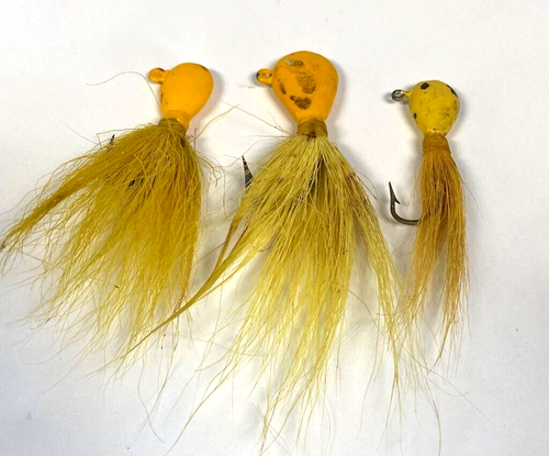 Vintage Lead Head Bucktail Feather Fishing Jig