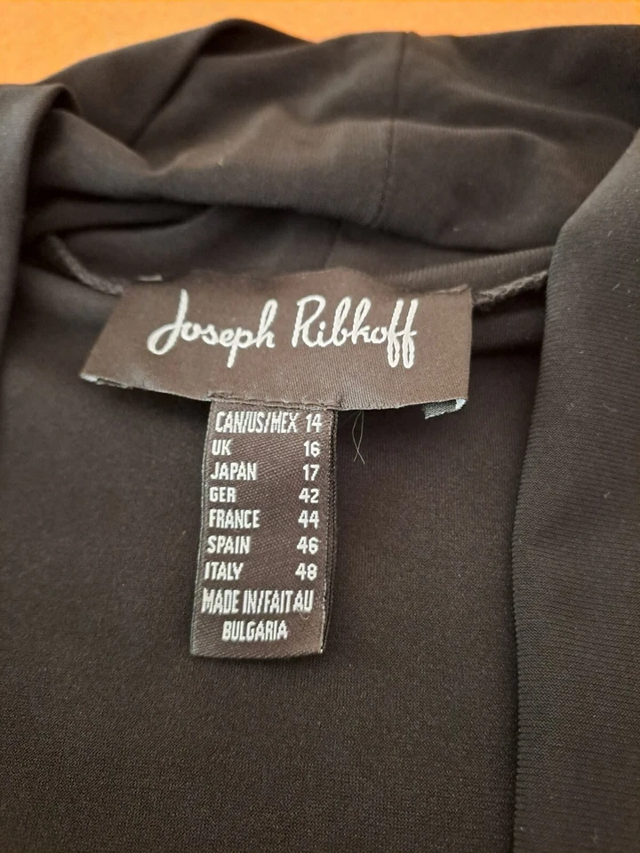 Joseph Ribkoff Sweater Womens 14 Black Open Front Tunic Long Cardigan Outerwear Foto 3 de 4